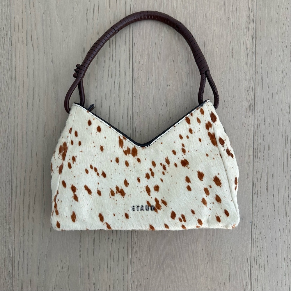 STAUD Valerie Shoulder Bag in Cow Print 🐄 - Picture 7 of 8